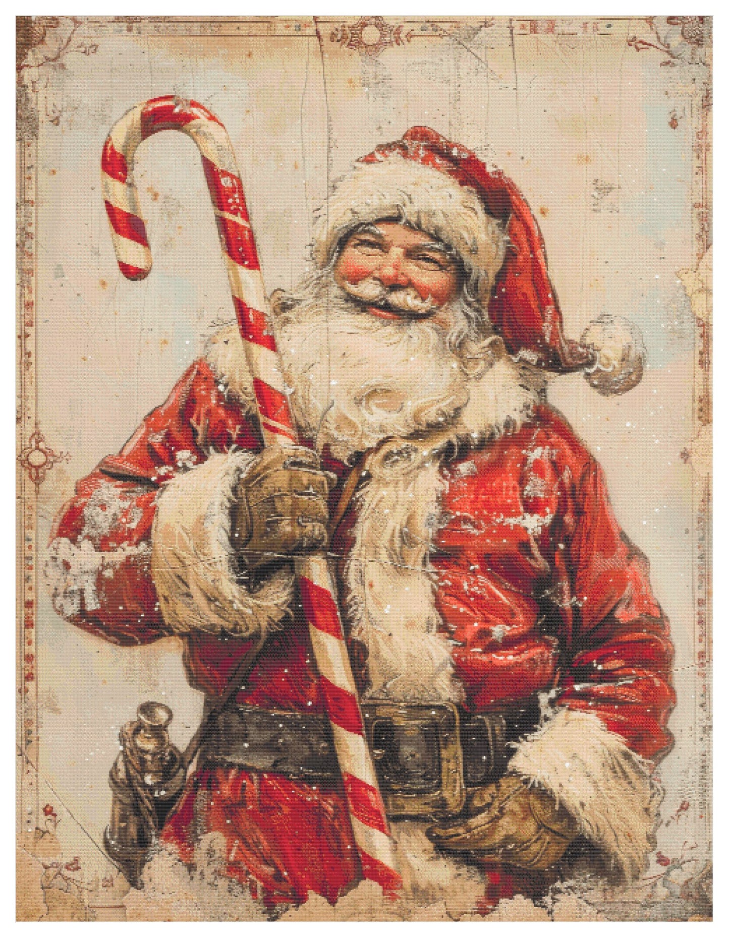 Vintage Santa Smile Cross Stitch Chart