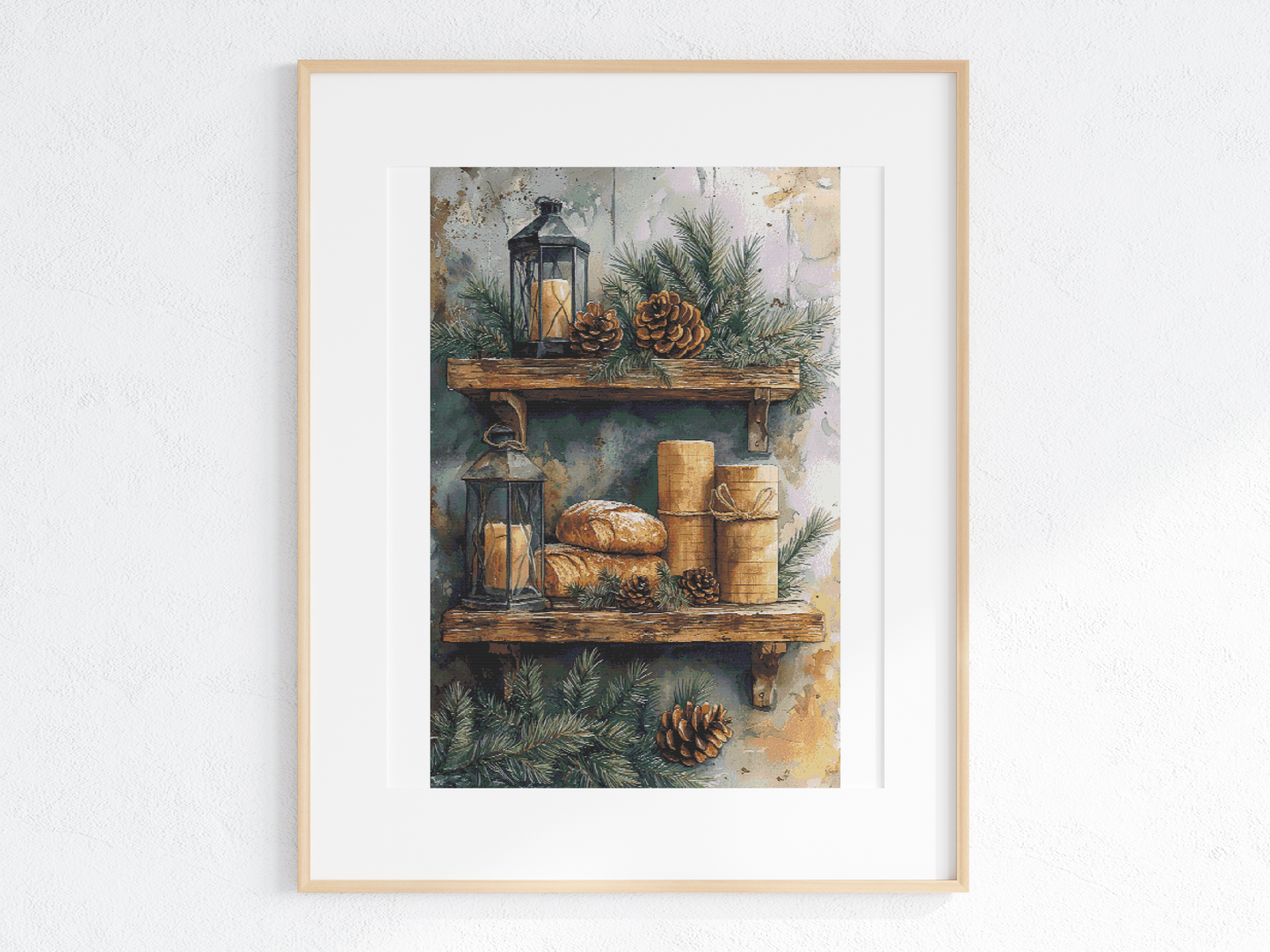 Winter Comfort Shelf Cross Stitch Chart