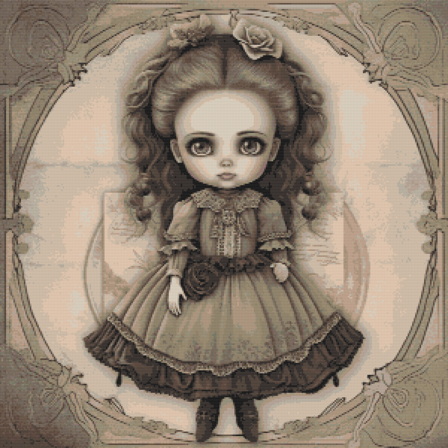 Gothic Vintage Dolls Dolores Cross Stitch Chart