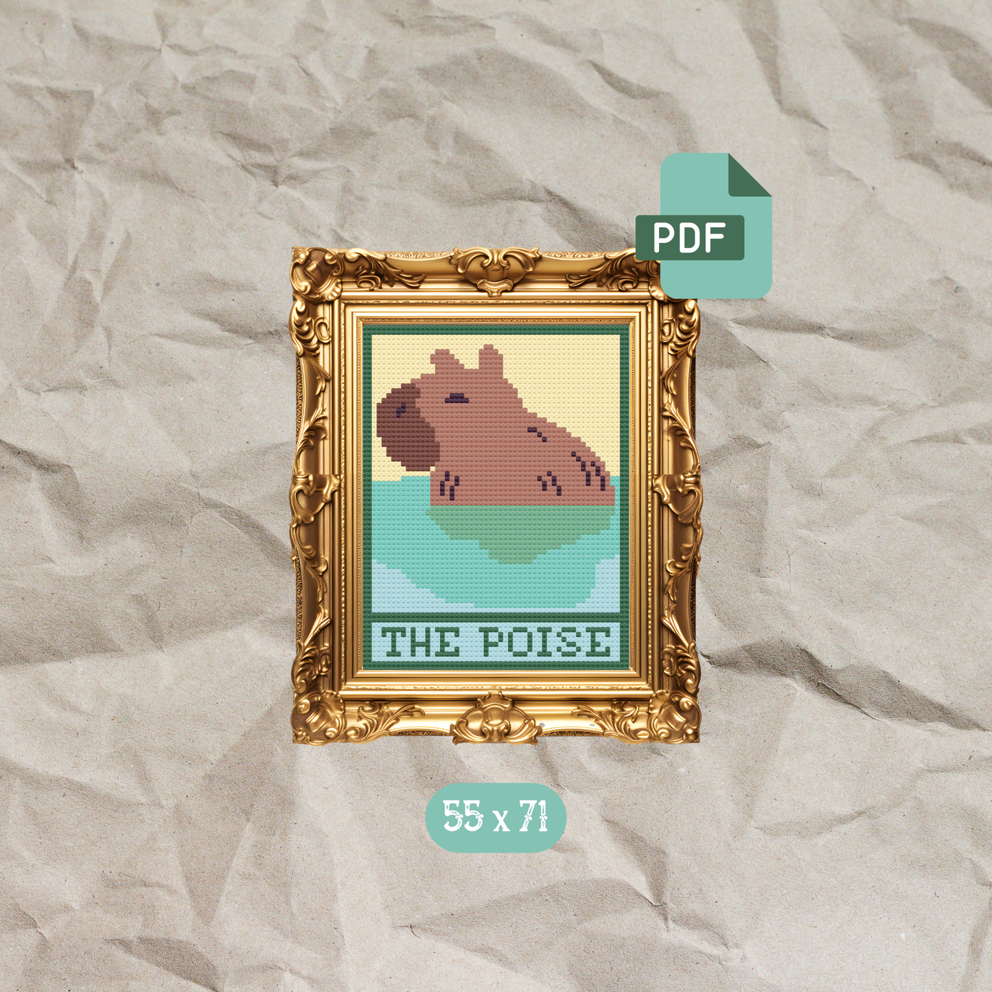 Mini Capybara Tarot Cross Stitch Pattern