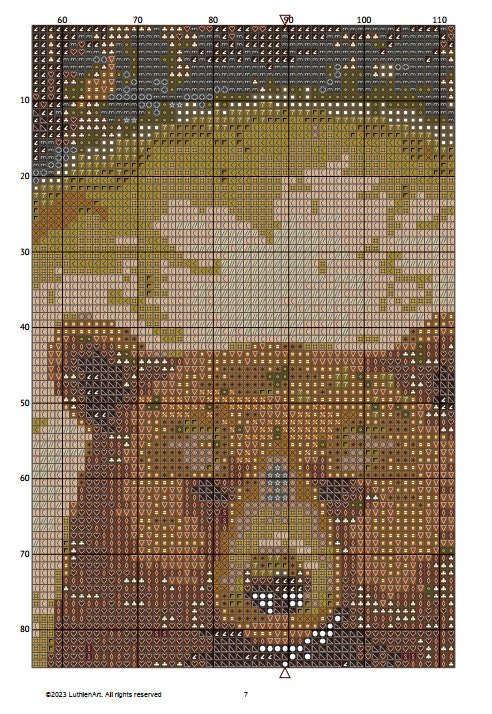 Vintage Fantasy Forest Bear Cross Stitch Chart