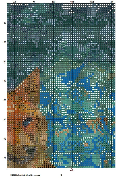 Vintage Fantasy Forest Fox Cross Stitch Chart