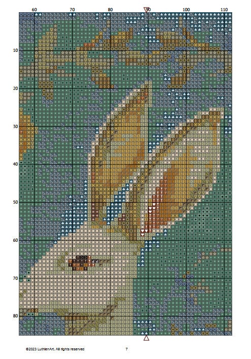 Vintage Fantasy Forest White Rabbit Cross Stitch Chart