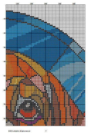 Stained Glass Beagle Cross Stitch Pattern