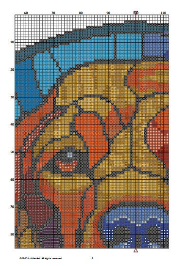 Stained Glass English Cocker Spaniel Cross Stitch Pattern