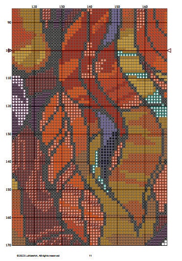 Stained Glass English Cocker Spaniel Cross Stitch Pattern