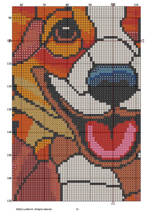 Stained Glass Corgi Cross Stitch Pattern