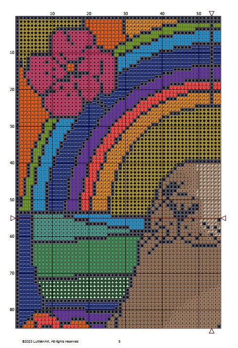 Stained Glass Seal Cross Stitch Pattern