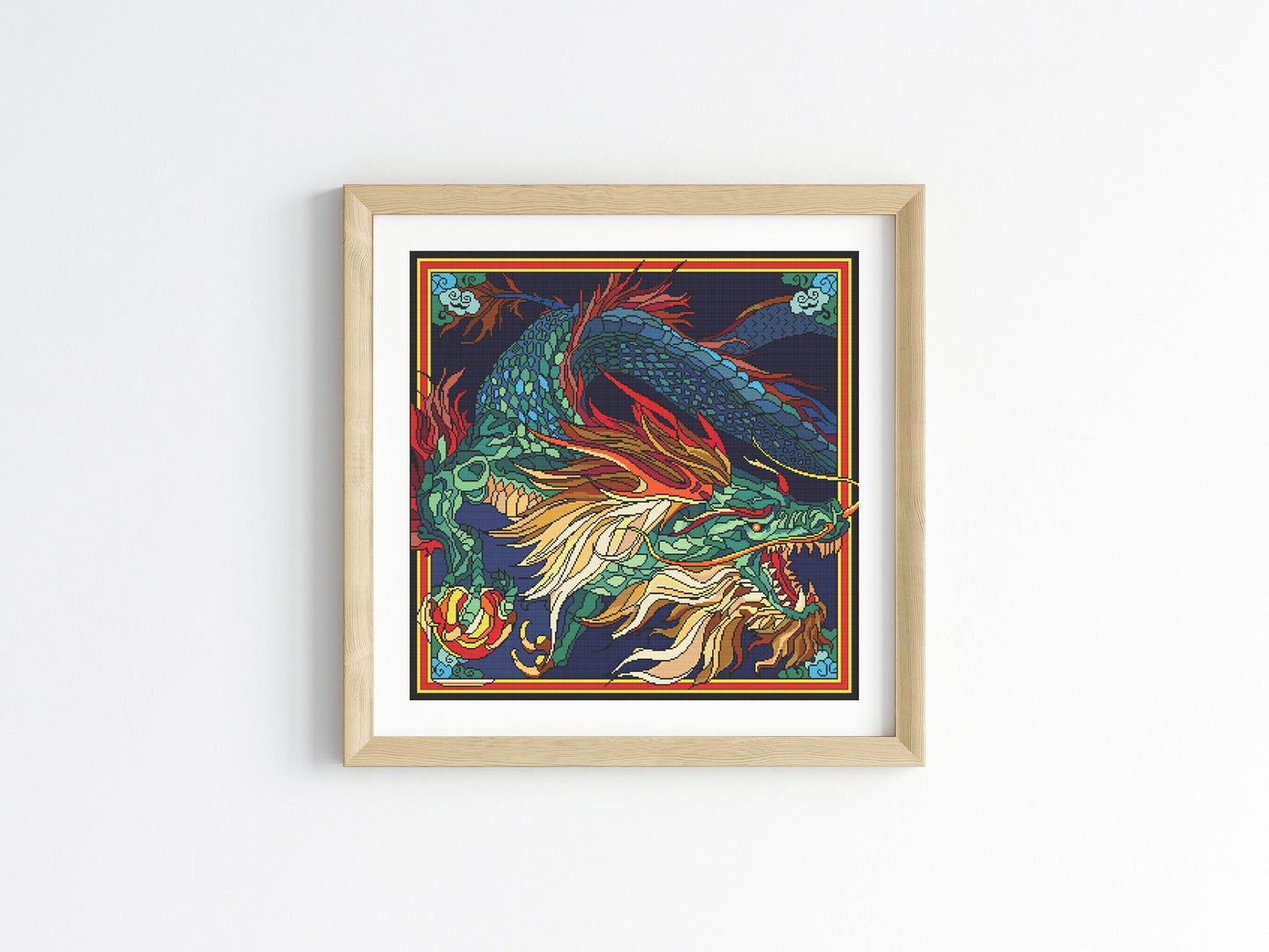 Majestic Chinese Dragon Cross Stitch Chart