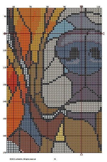 Stained Glass Beagle Cross Stitch Pattern