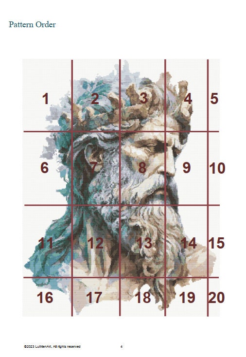 Ancient World Zeus Cross Stitch Pattern