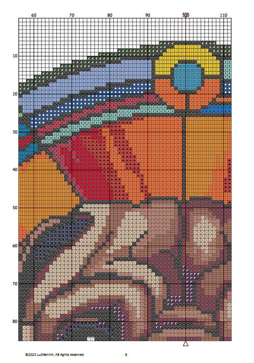 Stained Glass Pug Cross Stitch Pattern