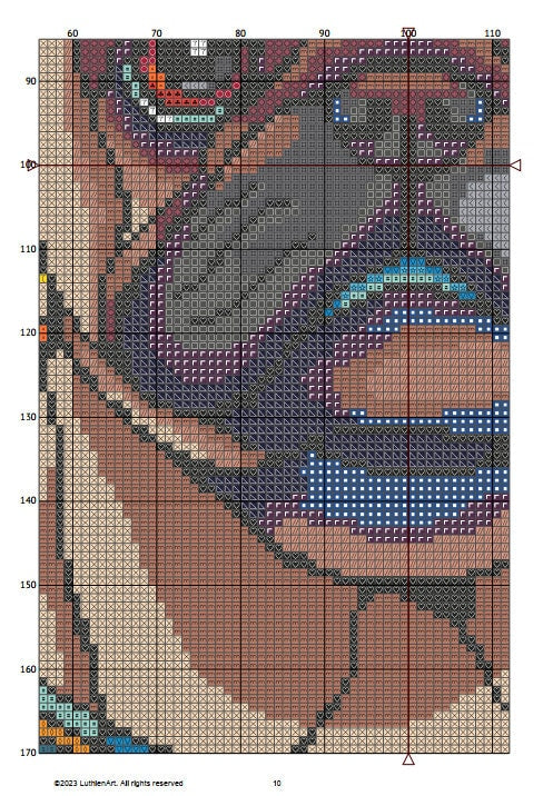 Stained Glass Pug Cross Stitch Pattern