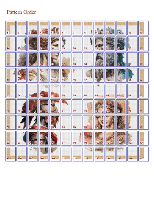 Ancient World Gods Collage Cross Stitch Pattern