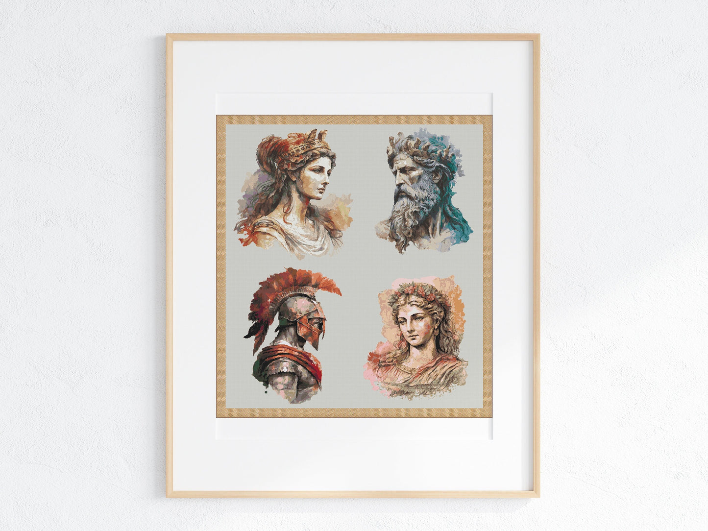 Ancient World Gods Collage Cross Stitch Pattern