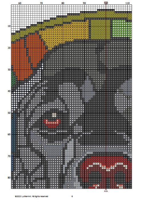 Stained Glass English Cocker Spaniel Black Cross Stitch Pattern