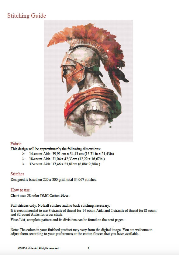 Ancient World Achilles Cross Stitch Pattern