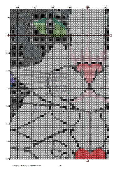 Stained Glass Cats Cross Stitch Pattern - Black and White Cat