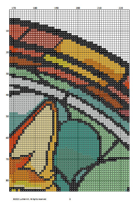 Stained Glass Cats Cross Stitch Pattern - Yellow Long-Haired Domestic Cat