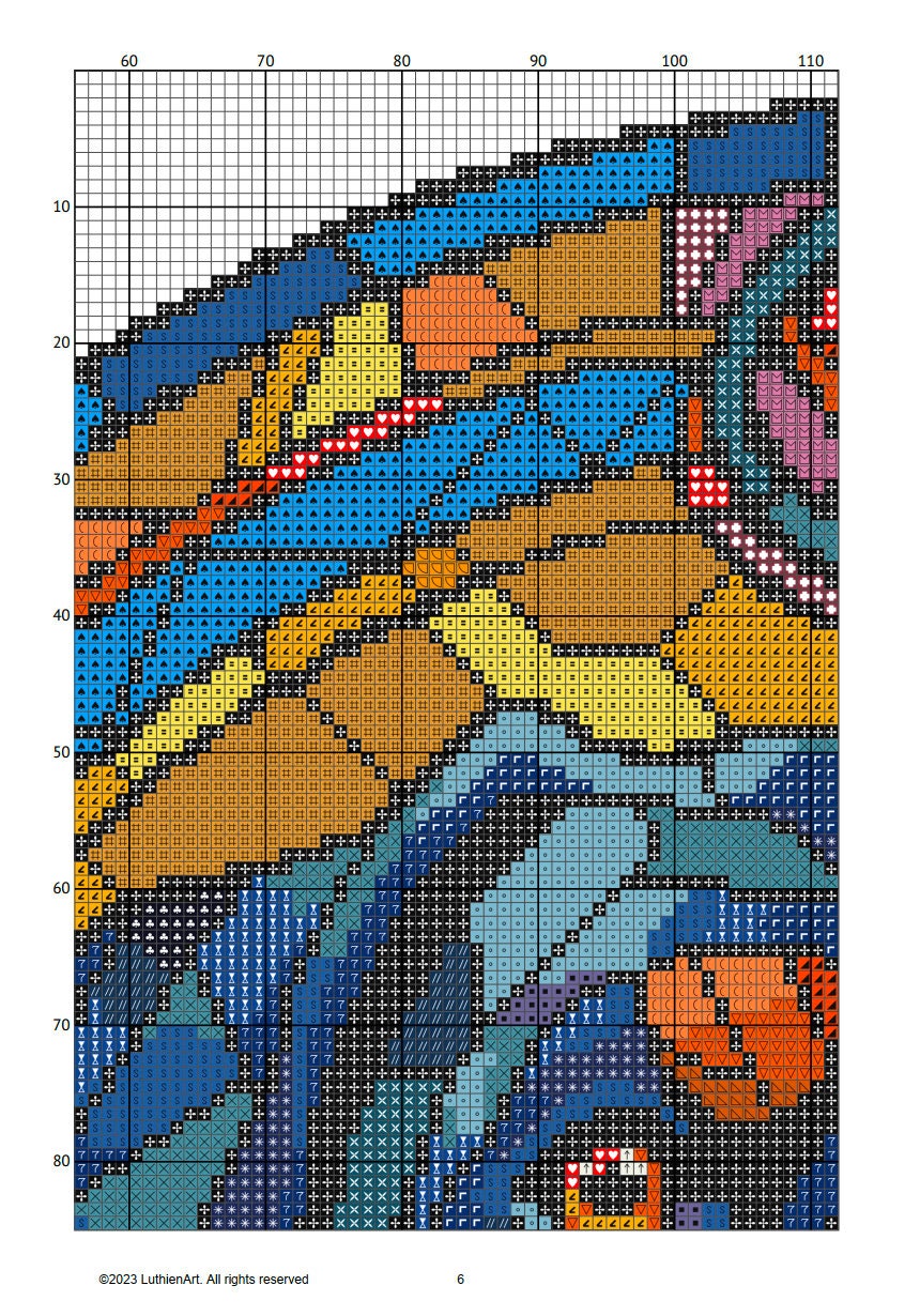 Stained Glass Rottweiler Cross Stitch Pattern