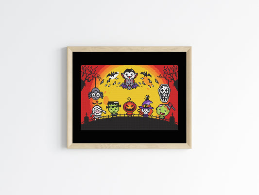 Mini Monsters Halloween Cross Stitch Pattern