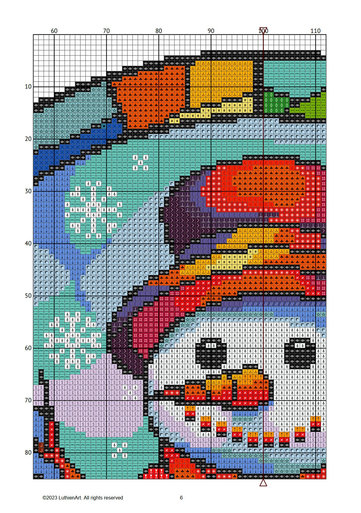 Stained Glass Snowman Christmas Cross Stitch Pattern