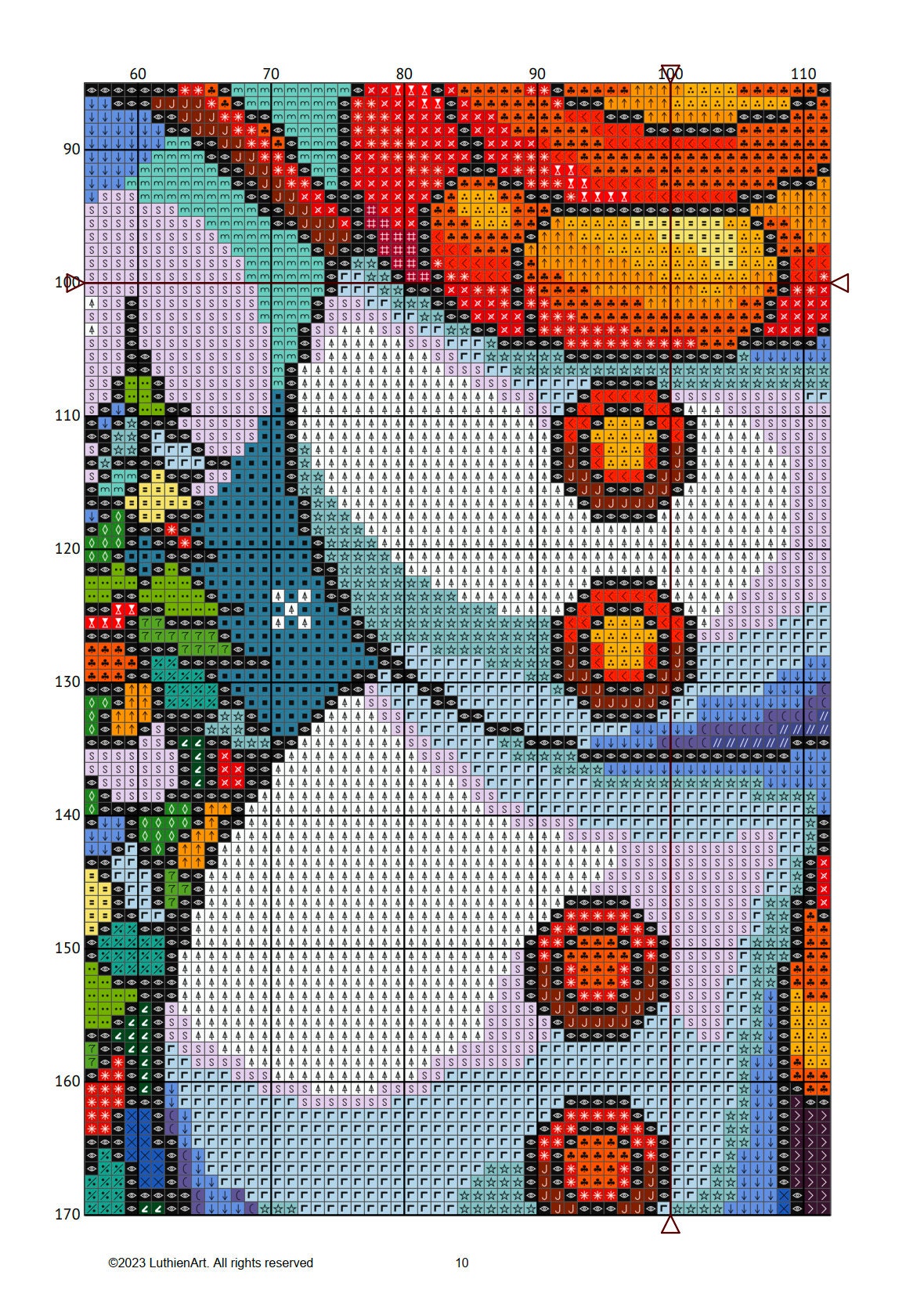 Stained Glass Snowman Christmas Cross Stitch Pattern