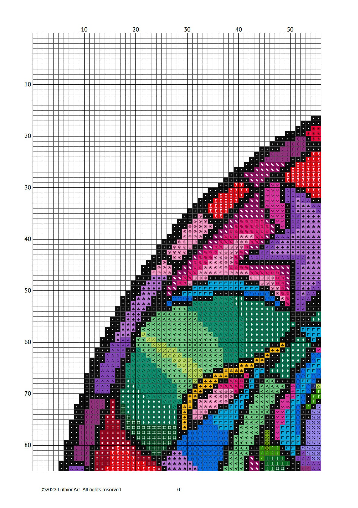 Stained Glass Fairy Christmas Cross Stitch Pattern