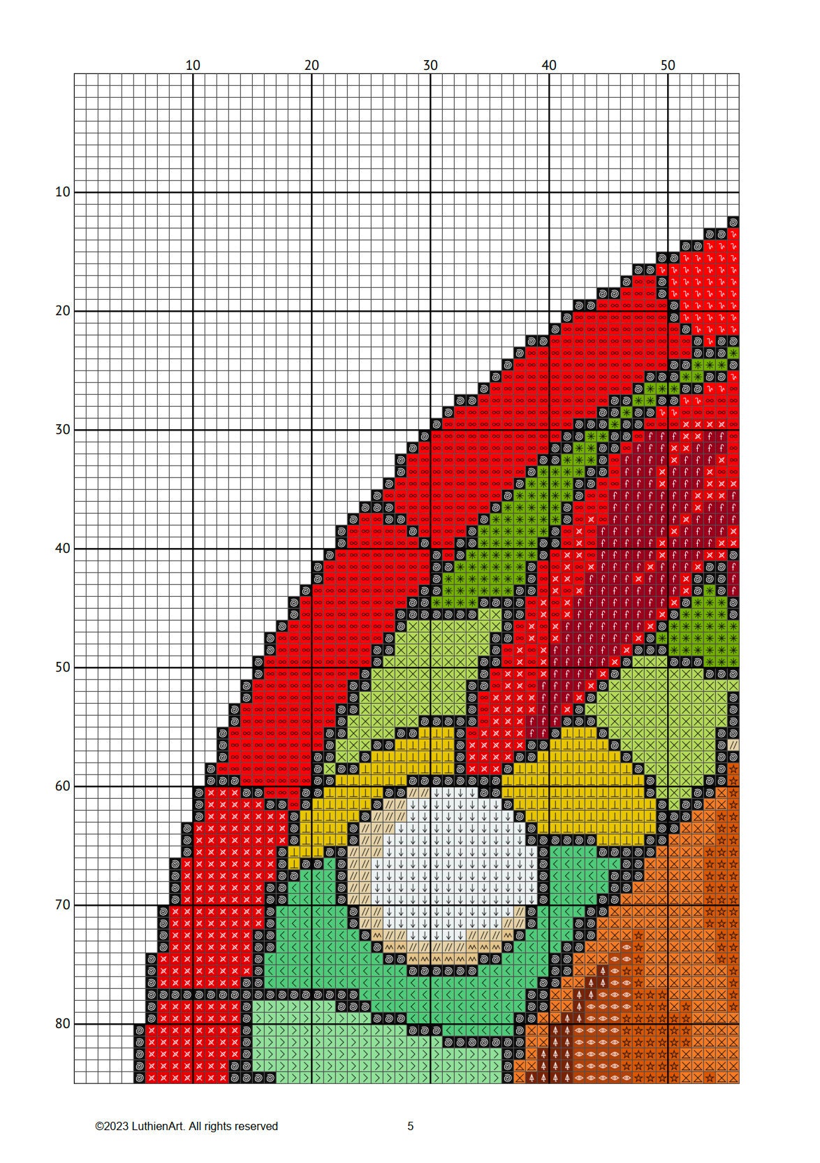 Stained Glass Christmas Dachshund Cross Stitch Pattern