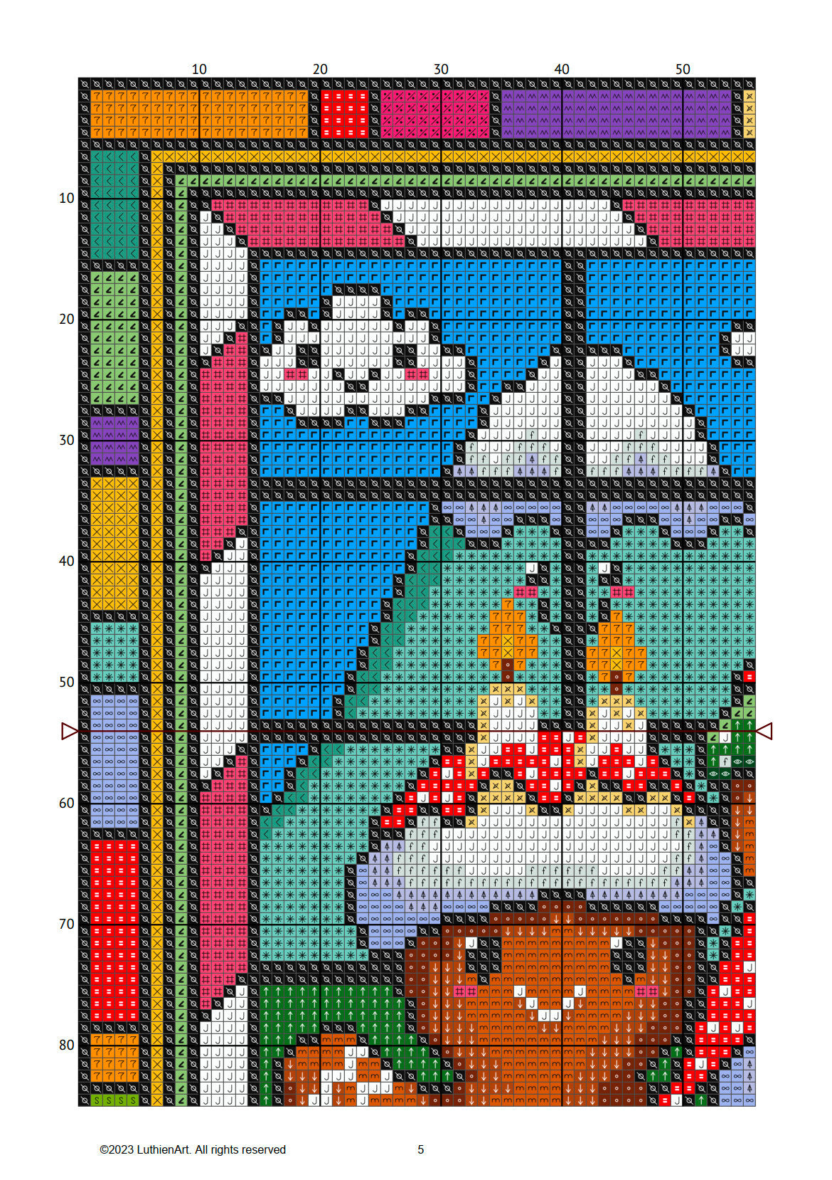 Stained Glass Gingerbread Christmas Peeking Cross Stitch Pattern