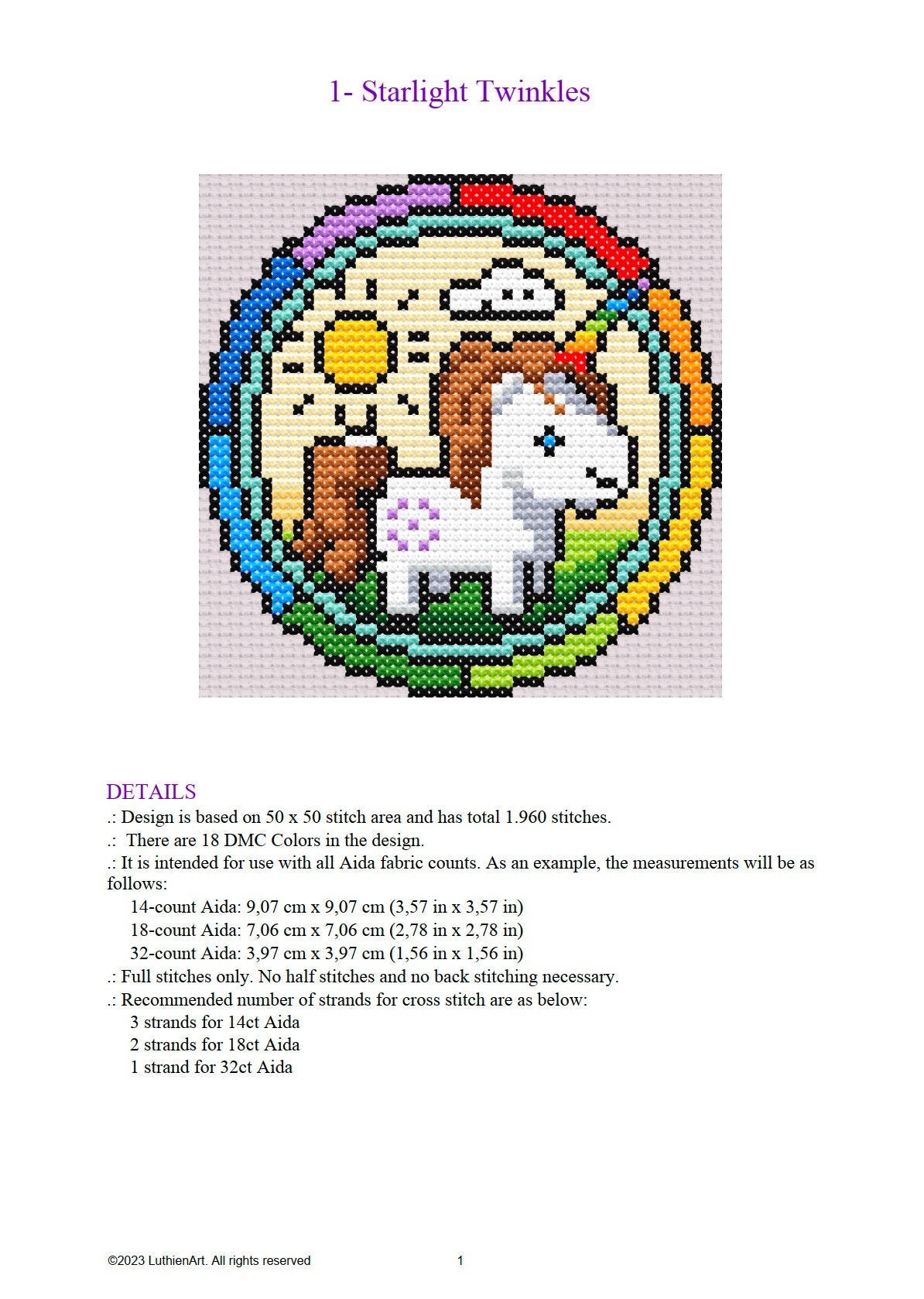 Stained Glass Mini Cross Stitch Booklet of 9 Cute Patterns