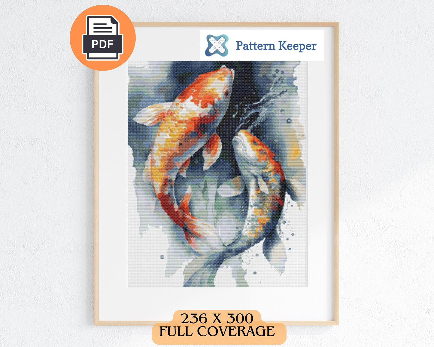 Zen Koi Fish Cross Stitch Chart