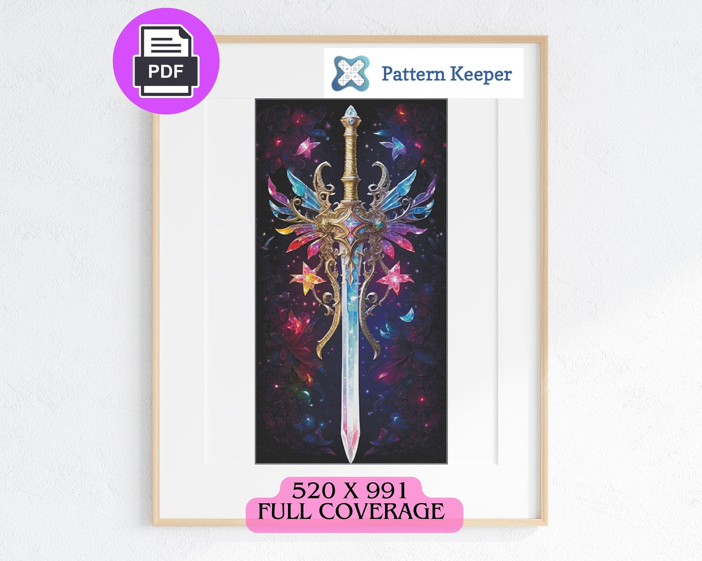 Sword of Celestial Prism Cross Stitch Chart