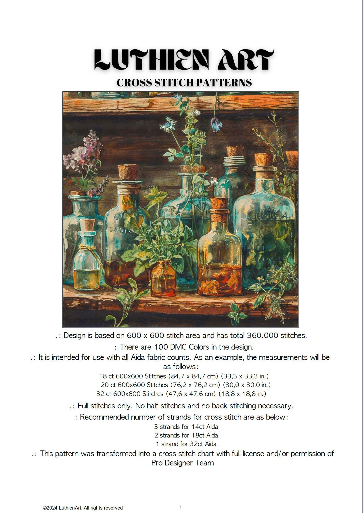 Herbal Apothecary Cross Stitch Chart