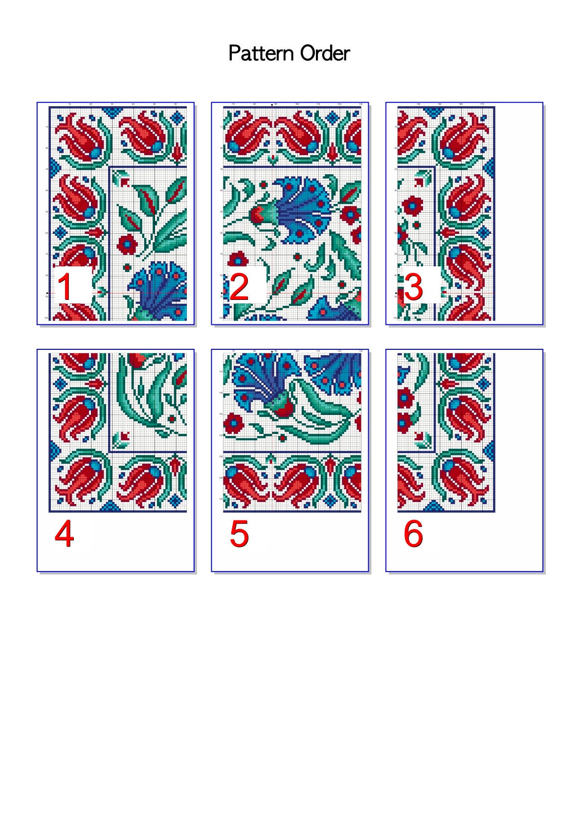 Turkish Tile Art Cross Stitch Sampler