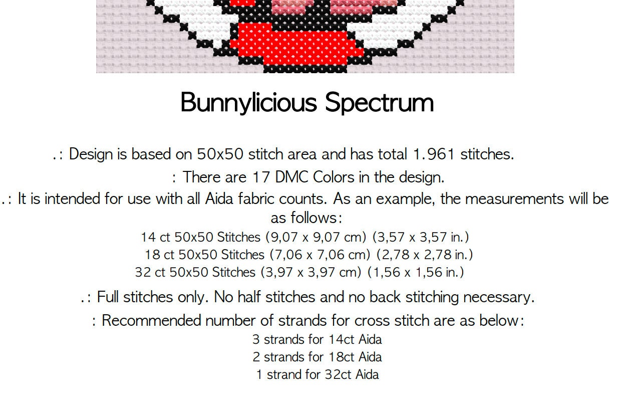 Stained Glass Mini Cross Stitch Rabbit Pattern