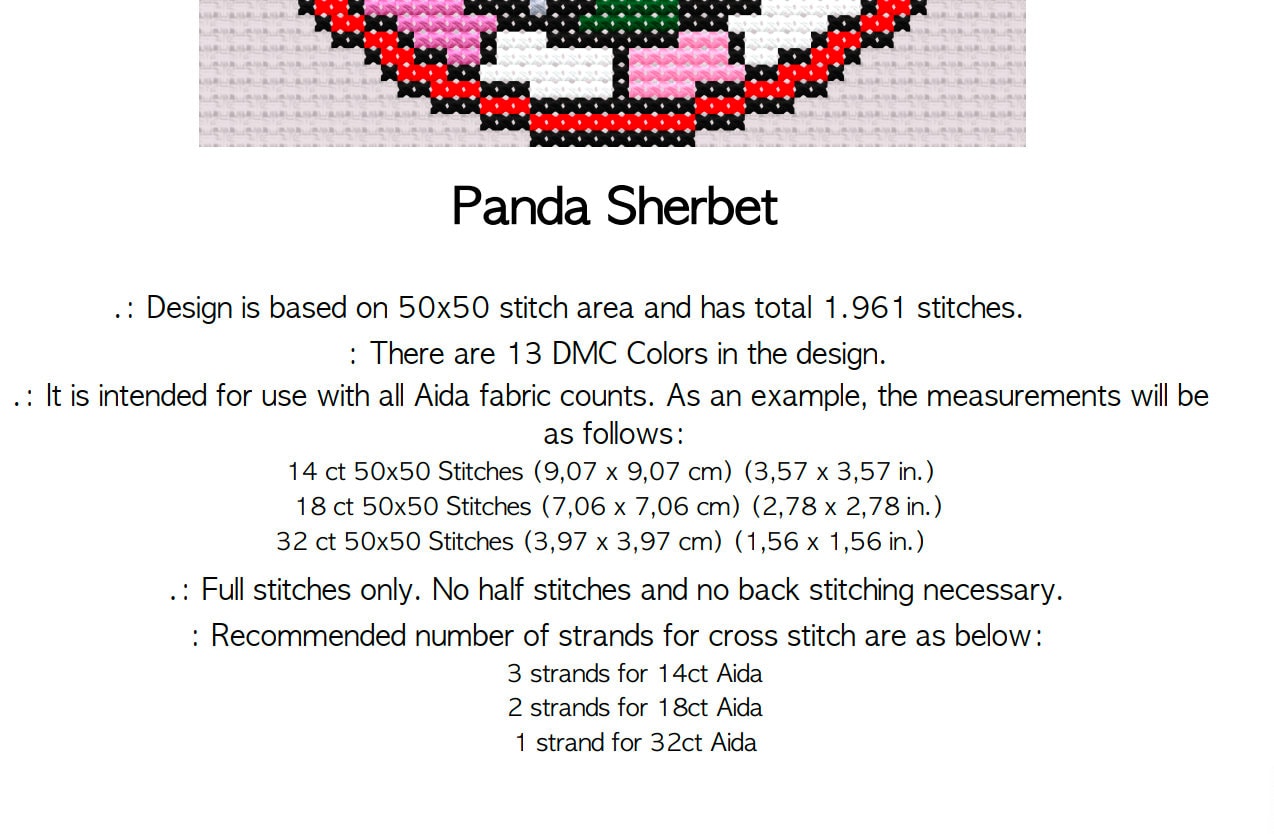 Stained Glass Mini Cross Stitch Panda Pattern