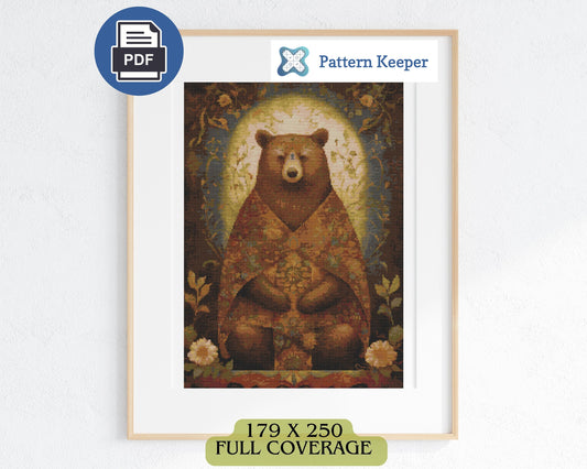 Vintage Fantasy Forest Bear Cross Stitch Chart