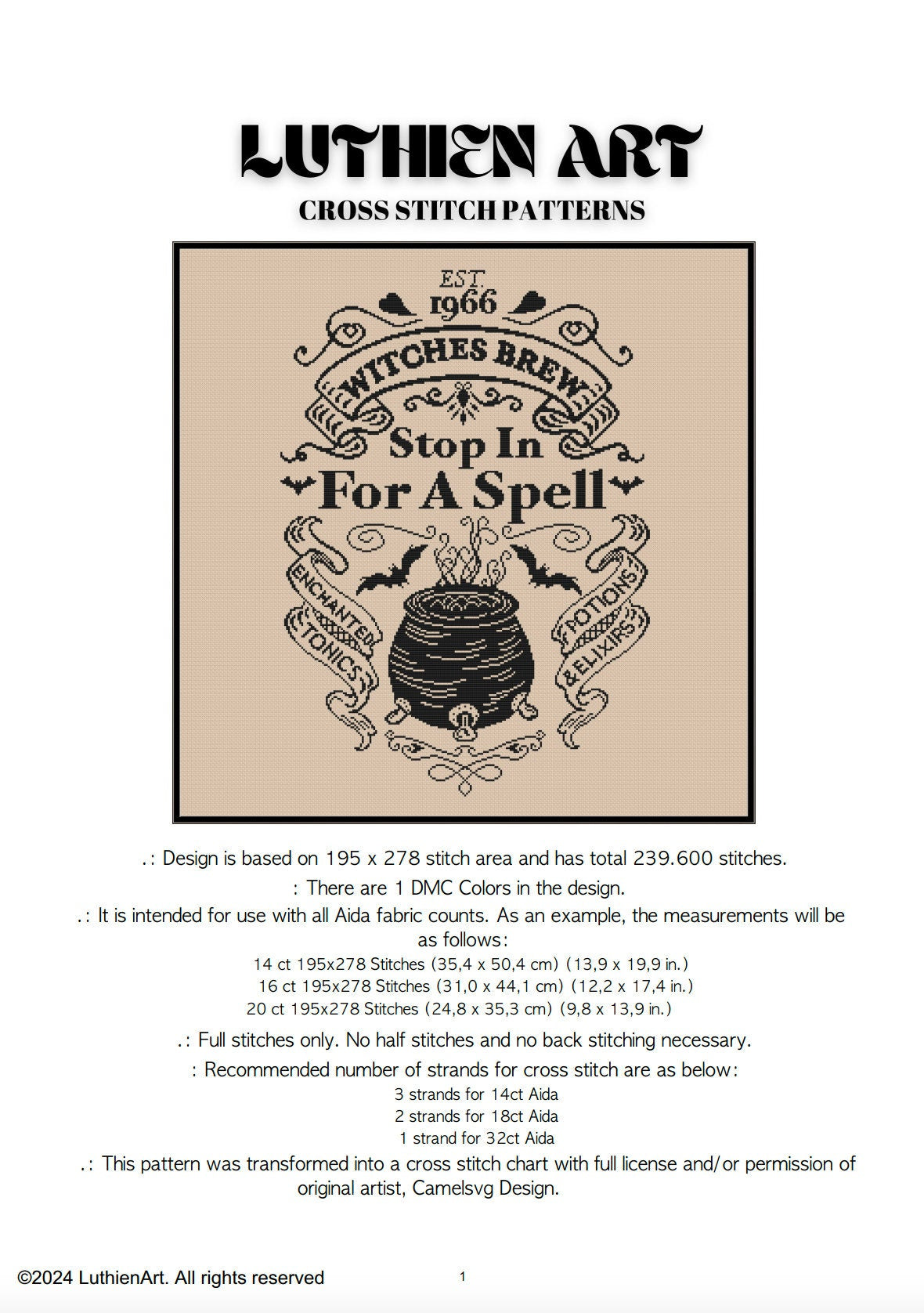 Witches Brew Cross Stitch Pattern