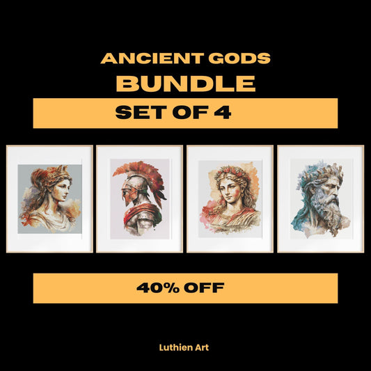 Set of 4 BUNDLE Ancient Gods Cross Stitch Patterns