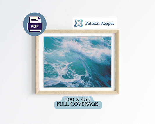 Foamy Ocean Waves Cross Stitch Chart (Medium)