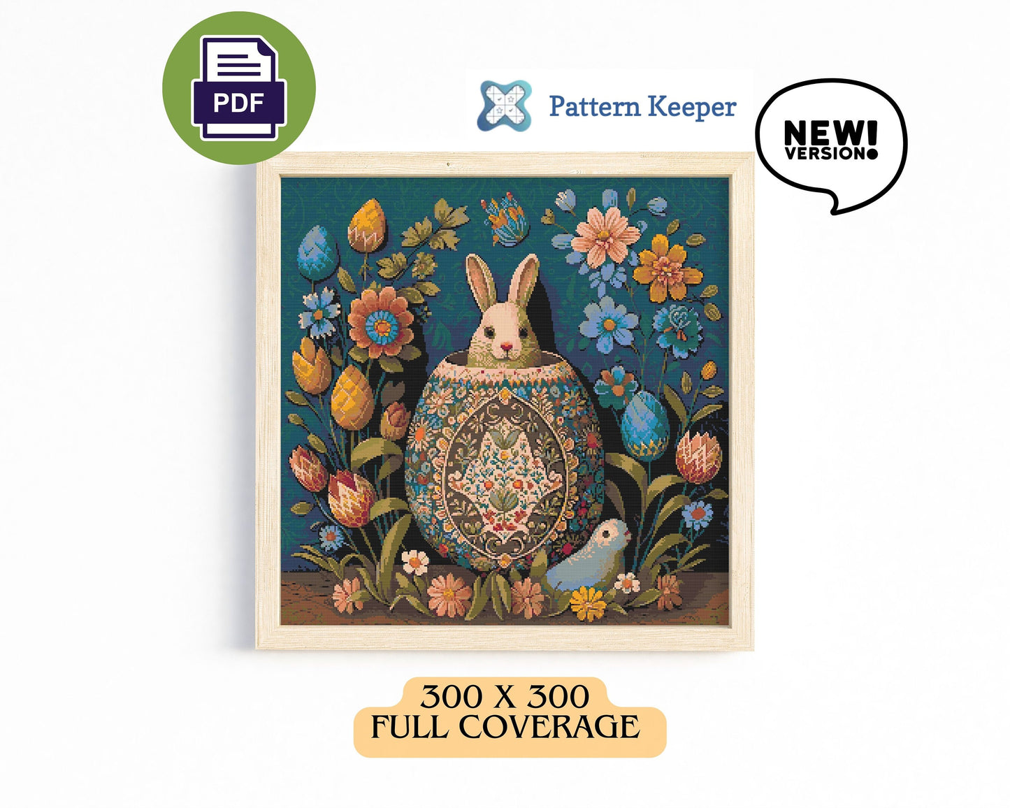 Easter Folklore Rabbit Cross Stitch Chart