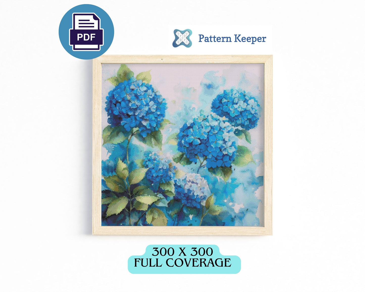 Blue Hydrangea Cross Stitch Chart