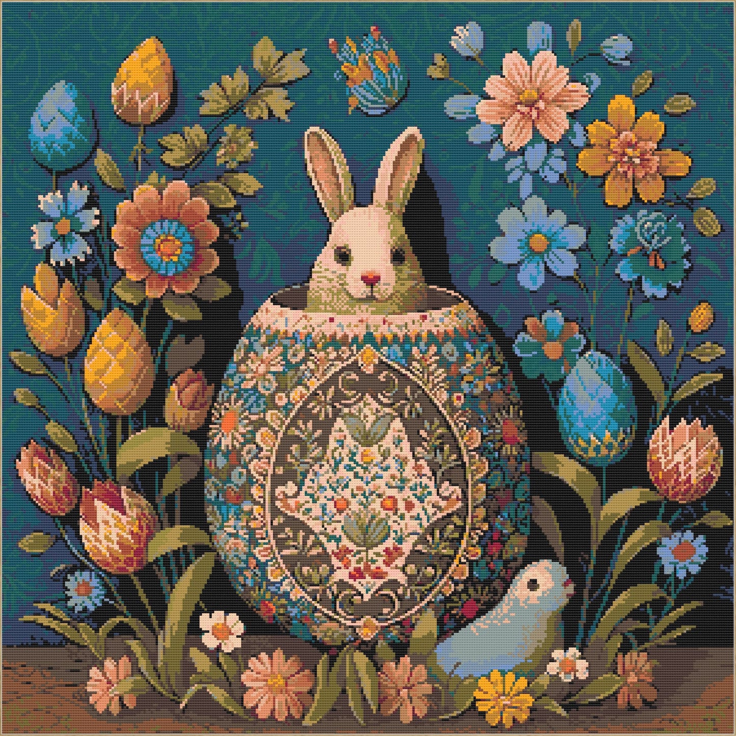 Easter Folklore Rabbit Cross Stitch Chart