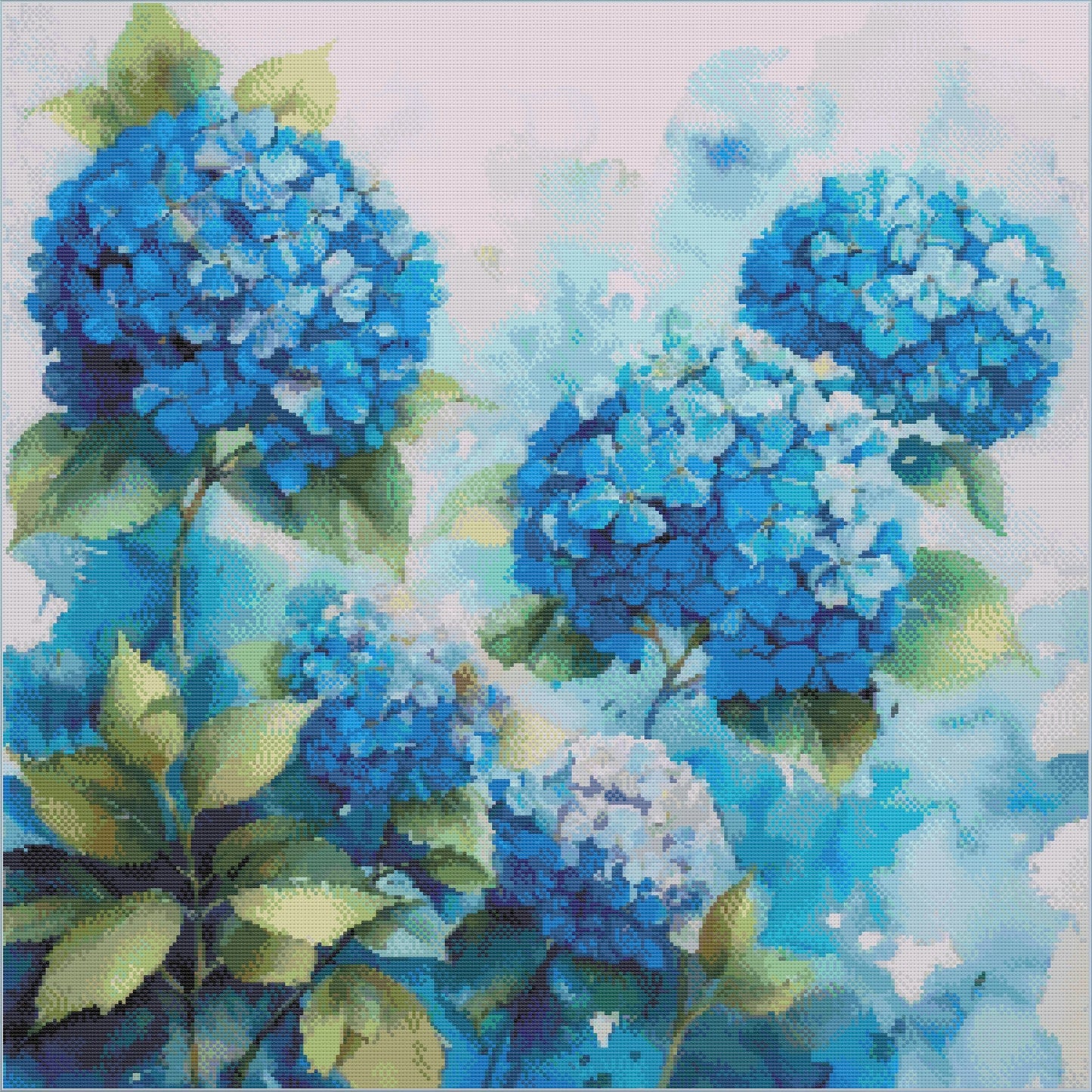 Blue Hydrangea Cross Stitch Chart