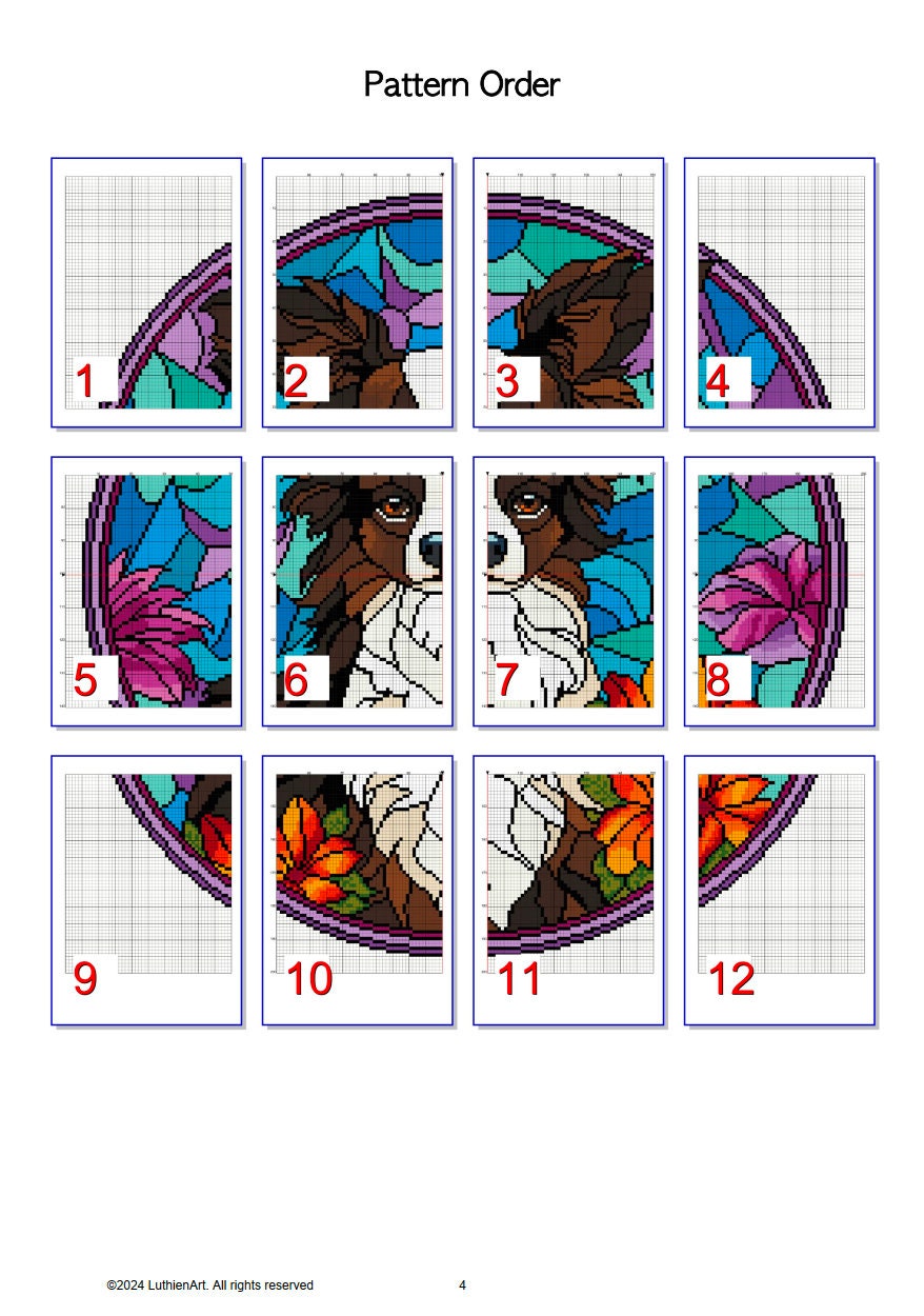 Stained Glass Papillon Cross Stitch Pattern