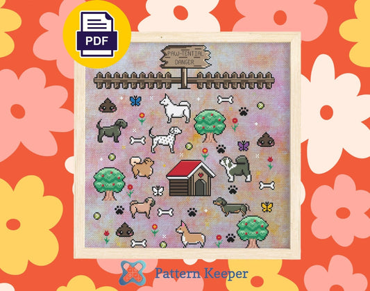 Paw-tential Danger Cross Stitch Pattern