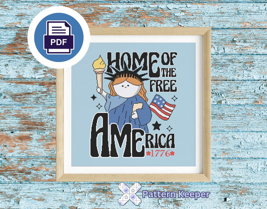 Retro 4th of July Cross Stitch Pattern