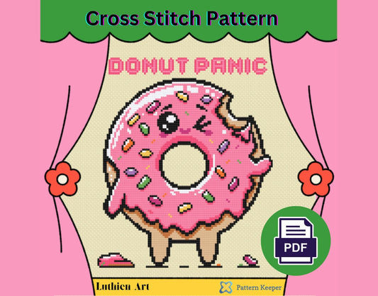 Cute Kawaii Donut Cross Stitch Pattern