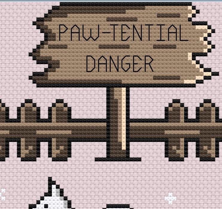 Paw-tential Danger Cross Stitch Pattern